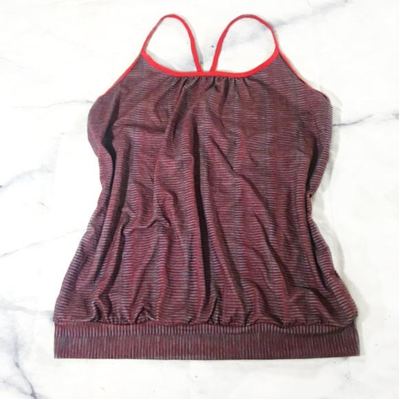 prAna Tops - Prana Red & Blue Chevron Stripe Workout Tank Top